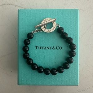 TIFFANY & co. Authentic black onyx bead bracelet vintage
